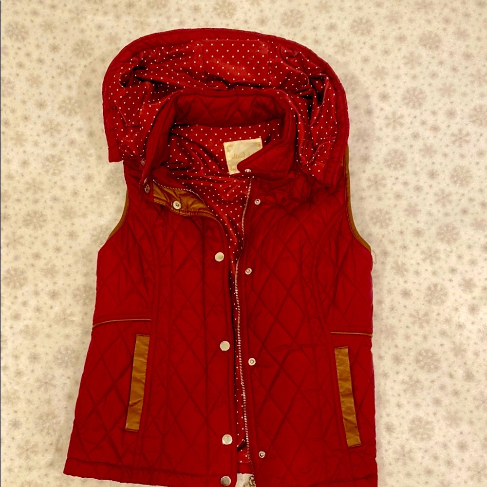 Altar'd State Red and Brown Quilted Puffer Jacket
